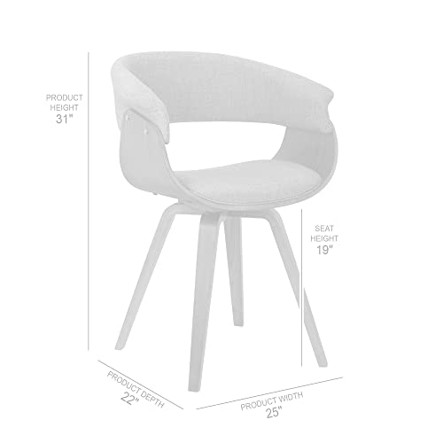 Armen Living Summer Modern Chair In Charcoal Fabric and Walnut Wood