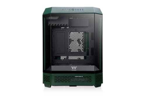 Thermaltake The Tower 600 | E‑ATX Mid‑Tower Gehäuse | 3‑Seiten‑Tempered‑Glass | Vertikales Design | Unterstützt ATX/ATX Mainboards | Kompatibel mit 420‑mm‑Radiatoren & High‑End‑GPUs | Racing Green
