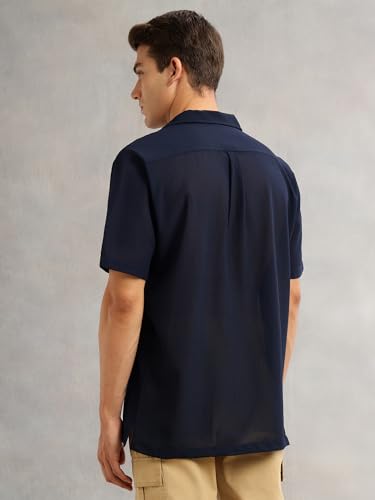 Image of Thomas Scott Men Premium Oversize Fit Casual Shirt | Short Sleeves | Camp Collar | Thai Crepe Polyester Fabric