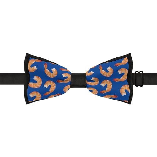 GoasNei Shrimp Pattern Sea Food Bow Tie for Men Adjustable Necktie Funny Tie Neck Ties for Weddings Party