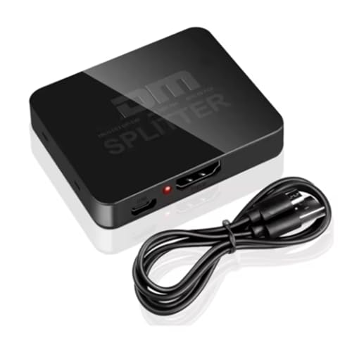 ClAZTyict Divisor 1x2 Compatible con 4K, Distribuidor de Video de 1 Entrada y 2 Salidas, Amplificador, Pantalla Dual para PC, Monitor y Proyector.