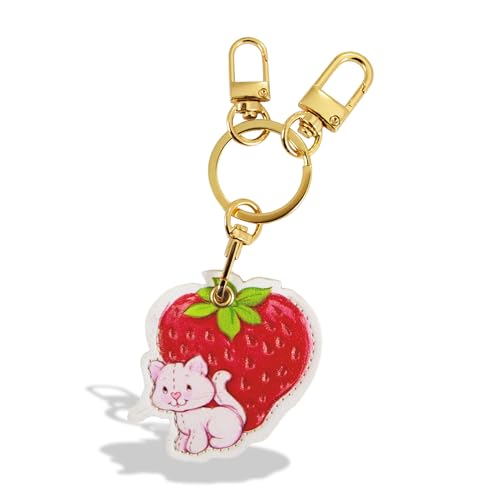 Image of Sonix Keychain Case Compatible with Apple AirTag | Protective Cover Keychain for AirTag | Strawberry Shortcake Vintage