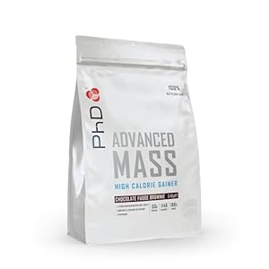PhD Nutrition| Advanced Mass| Powder| Mass Gainer| High Calorie| High in Protein| Muscle Building| GMO Free| Palm Oil Free| Vegetarian| Post Workout| 5.4kg| Shake| Chocolate Fudge Brownie Flavour