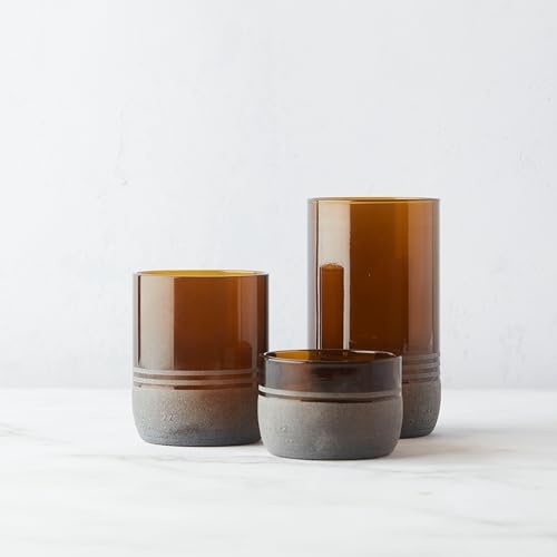 Point-Virgule Satz von 4 Schüsseln aus upcycled Glas rotbraun 100ml