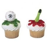Scary Eyeball and Finger Cupcake Picks - 12ct