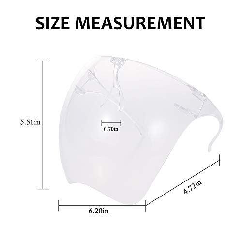 Unisex Clear Full Face Shield with Glasses, Anti Fog Goggle Sunglasses Fashion Tinted Lens Eyewear Eye Shield Protection3