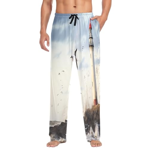 Pantalon de pyjama pour homme anti-serrement vêtement de nuit confortable avec poches
