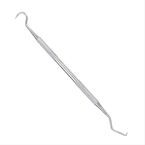Stainless Steel Dentist Teeth Cleaning Probe Hook Pick Double Ended Oral Hygiene Dentist Explorer Cover