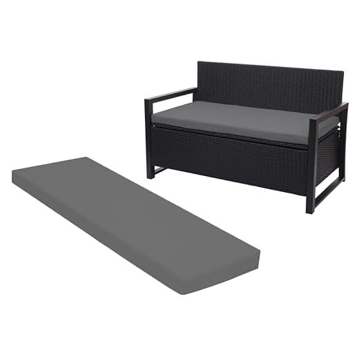 Crescent Textile 100% Waterproof Garden Bench Cushion 2/3/4 Seater Outdoor Long Bench Seat Pad for Lawn & Garden, Patio, Office, Coffee Shop with Removable Cover (2 Seater 108cm x 45cm x 5cm, Gray)