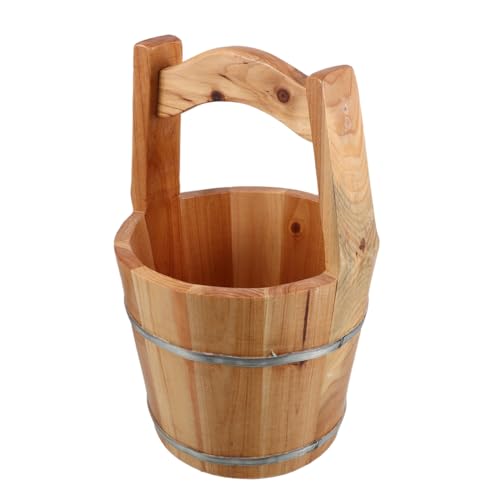 Cubo de Madera Natural para Spa de Pies Portátil miniatura 1