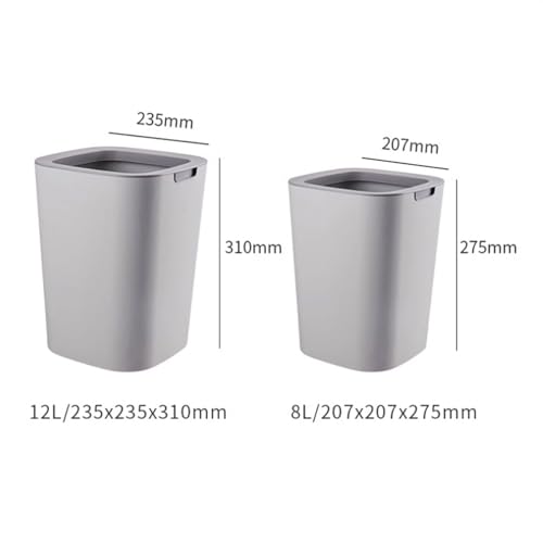 Caneca de basura cuadrada azul 8 litros plástico simple miniatura 2