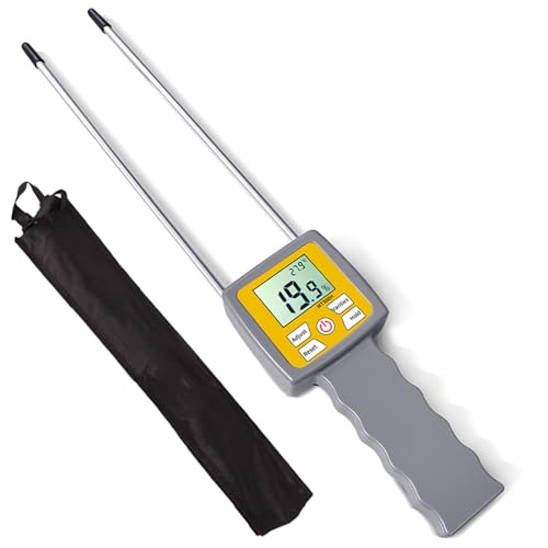 Testeur d'humidité du foin haute sensibilité avec double sonde robuste et sac de rangement
