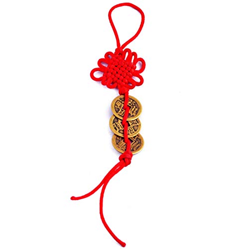 Fengshui Three Coins with Chinese Knot for Wealth Enhance+ One Free Red String Bracelet SKU-Y1315