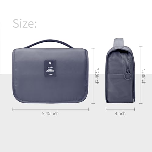 Image of Lcsmaokin Large Capacity Toiletry Bag Travel Bag with Hanging Hook for Men and Women Waterproof Travel Cosmetic Bag Bathroom Storage Bag for Brushes Set, Full-Sized Shampoo, Toiletries, Accessories,