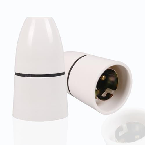 LIUQOBN 2 Pcs Pendant Lamp Base, Ceiling Pendant Light Fitting, White Bayonet Cap Lampholder for Ceiling Mounting, Chandelier, Suspension