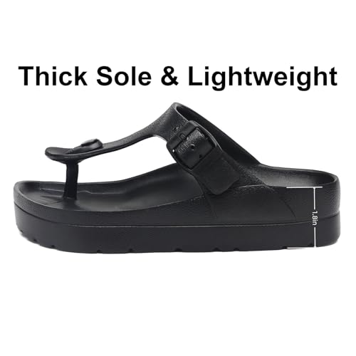 Image of TIKVAW Women's Platform & Wedge Sandals with Arch Support for Woman Slides Comfort Lightweight Outdoor Slippers Ultra Cushion