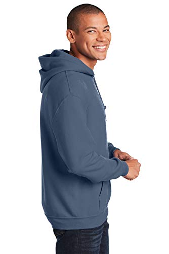 Image of Gildan Men's Heavy Blend Fleece Hooded Sweatshirt G18500 (Medium, Indigo Blue)