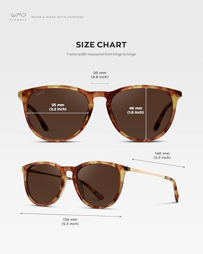 Image of WearMe Pro Round Polarized Sunglasses for Women - UV400 Protection, Lightweight Frame, Vintage Retro Style