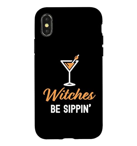 Witches Be Sippin' Happy Halloween ��l�p�h�����N �X�}�z�P�[�X iPhone X/XS �p