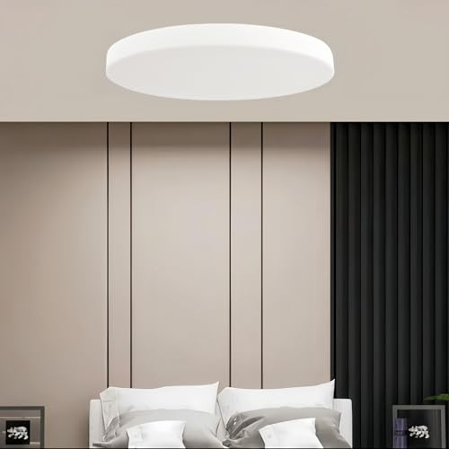 ANSIEN Plafon Led de Techo 24W 2400lm,(CCT Cambio en Blanco-Neutro-Cálido) Superficie Panel Downlight LED Circular Φ300mm Lampara Para Sala de Estar,Comedor,Dormitorio (Blanco)