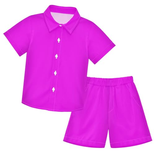 Image of 3T Toddler Boy Shorts Set Black Hawaiian Button Down Shirts Summer Outfits for Little Boy