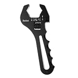 QUARKZMAN Llave Ajustable De 7' Aleación De Aluminio Juego De Llaves Para Fontanería Con Mordaza Hexagonal Para Adaptador De Manguera Y Reparaciones De Fontanería Negro