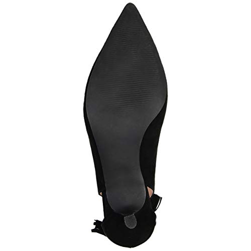 Brinley Co. Womens Pointed Toe Cut-Out Pump Black, 7.5 Regular US4
