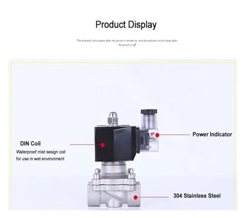 Électrovanne 3/4 normalement fermée inox DC24V vanne solénoïde eau - 6