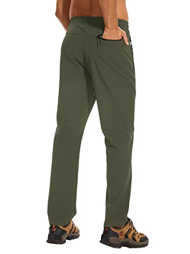 Tacvasen Mens Pants Expandable Waist Men Sweatpants Green Pants For Mens Travel Pants Elastic Waist Mens Athletic Running Pants #TOP2