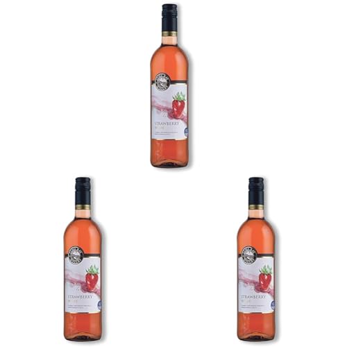 The Lyme Bay Winery Strawberry Wine 75cl (Pack of 3)