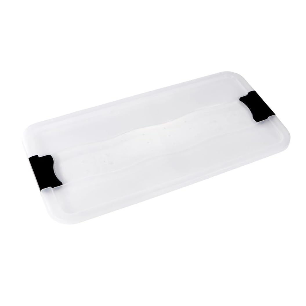 keeeper Boîte de Rangement avec Couvercle et Système de Fermeture à Clip, 79,5 x 39,5 x 17 cm, 33 l, Cornelia, Transparent