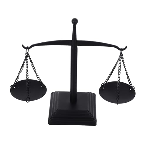 Cabilock Tour à Bijoux Équilibrée Vintage Organisateur Décoratif pour Bijoux Cosmétiques Objets Sculpture de Justice Noir