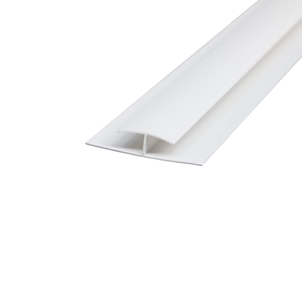 NRG 5mm Joining Bar H Trim Strip 2.7m White for Plastic Bathroom Panels Ceiling Cladding Bathroom PVC Panel