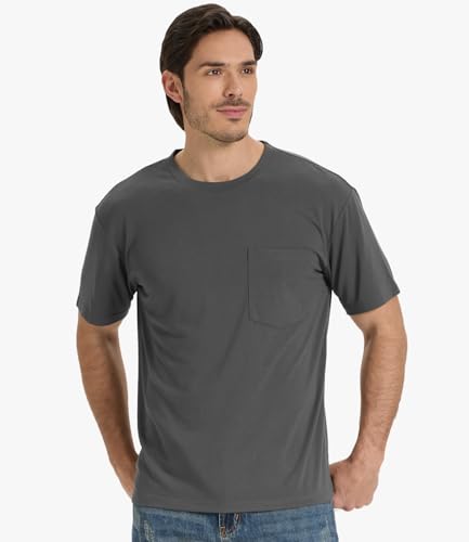 Image of BAMBOO COOL Men's Pocket T-Shirts, Heavy Weight Crewneck Tshirt
