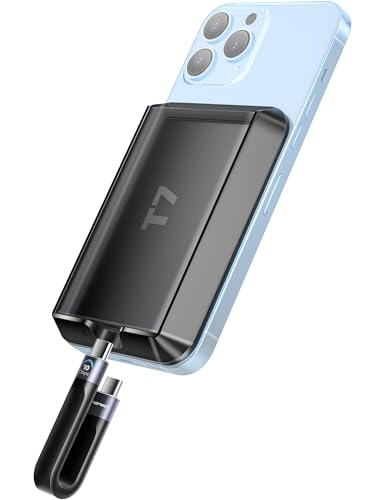 Magnetische Schutzhülle für Samsung T7 und Touch SSD mit Typ-C-Kabel, 10 Gbit/s, kompatibel mit iPhone 15 Pro und Pro Max, Magsafe, Externe Festkörperhülle, Schwarz