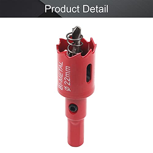 Utoolmart 22mm Bi-Metal Hole Saw M42 High Speed Steel Holesaw Blade 25mm Cutting Depth Opener Cutter Drill Bit with Triangular Handle for Wood Sheet Metal Plastic Fiberboard - Image 4
