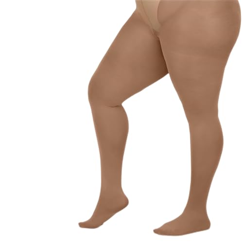 Image of LISSELE Opaque Plus Size Tights for Women - Microfiber, Run Resistant Toe Plus Size Stockings - Footed Tights Pack, 1X-8X