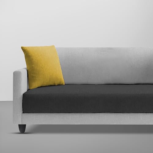 Image of Casaliving Dominic 2 Seater Sofa Set for Living Room (Black Grey Fabric) Premium Fabric Sofa
