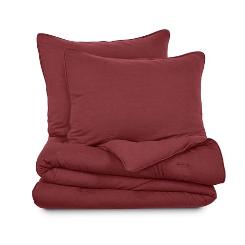 Vellux Moab 3-Piece Full/Queen Comforter Set – Super Soft – Versatile Bedroom Set – Year-Round Warmth – Apartment Essentials – Textured – Machine Washable – Aesthetic Room Decor – Berry