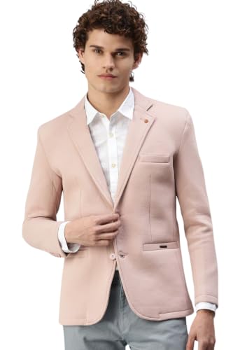 Image of SHOWOFFFF Men Solid Single Breasted Casual Blazer | Notched Lapel Full Sleeves Cotton Blazer for Mens | Slim Fit Regular Length Blazer for Men's