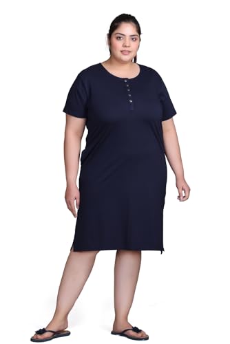 Image of In Love Women's Cotton Plus Size Nighty Chemise | Easy cotton chemise for nightwear and lounge comfort