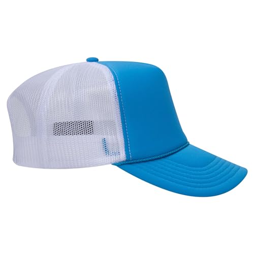 Image of OTTO Polyester Foam Front 5 Panel High Crown Mesh Back Trucker Hats in 97, Bulk, Wholesale