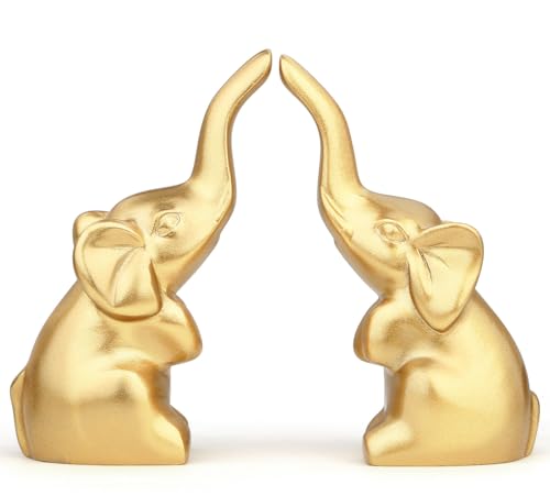 AWARDSEN 2 Stück Elefant Deko Gold, Elefanten Deko Wohnzimmer,...