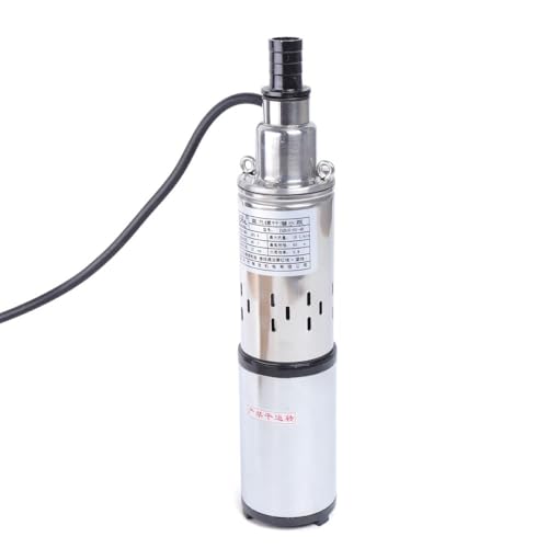 RjcdOPL Pompa di pozzo profondo solare 280 W, acciaio inossidabile, portata 16 l/min, altezza 60 m, pompa sommergibile, IPX8 impermeabile, ideale per irrigazione, giardino e uso domestico