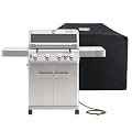 Monument Grills 4+1 Burner Natural Gas Grill with Hose, 50,000 BTU Stainless Steel Outdoor Patio Barbecue Grill with Cover, Fast Heating, Knob Control, and Easy Cleanup, M415BZNG