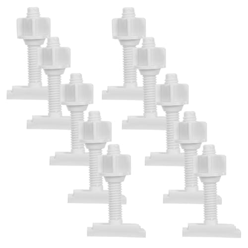 FRCOLOR 10 セットトイレ固定ボルト 高耐久プラスチック製 交換用トイレ蓋固定