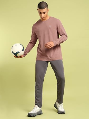 Image of TECHNOSPORT Men Mid Rise Solid Regular Fit Track Pant with Technodry, Antimicrobail for Gym, Workout, Sports and Regular Use