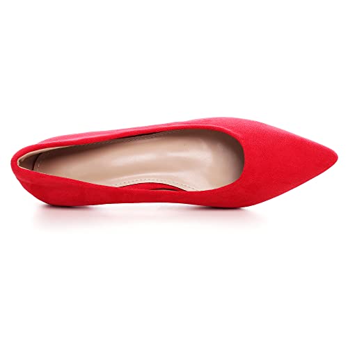 Image of Women's Low Kitten Heel Pumps Classic Fashion Dress Pumps Simple Heeled Shoes for Office Work
