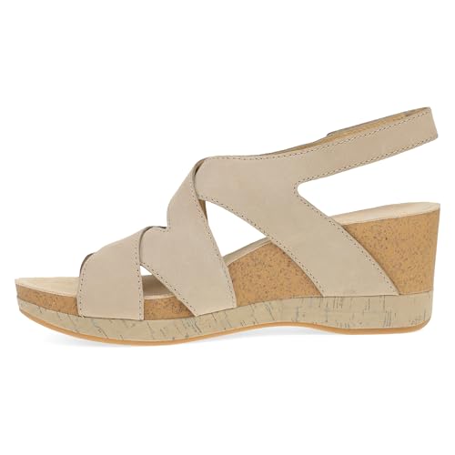 Image of Dansko Shyla Wedge Sandal for Women - Cork /EVA Wedge with Arch Support -Fully Adjustable Straps-Lightweight Rubber Outsole