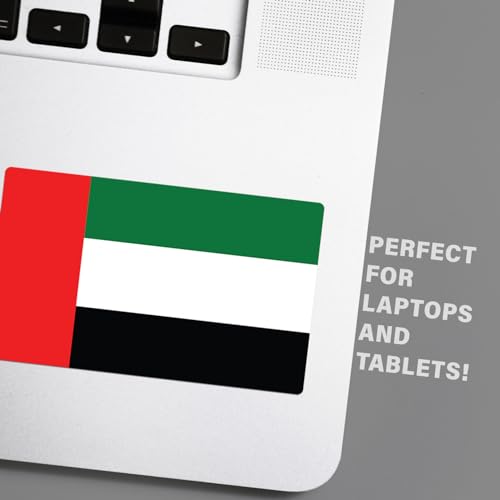 Image of World Country Flag Decal Stickers - Two Pack - for Cars Windows Bumpers Laptops Tablets Tumblers Cups Walls (United Arab Emirates)
